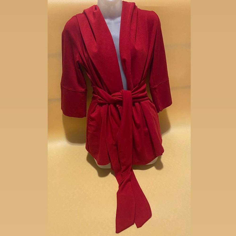 Red Belted Cardigan Jacket